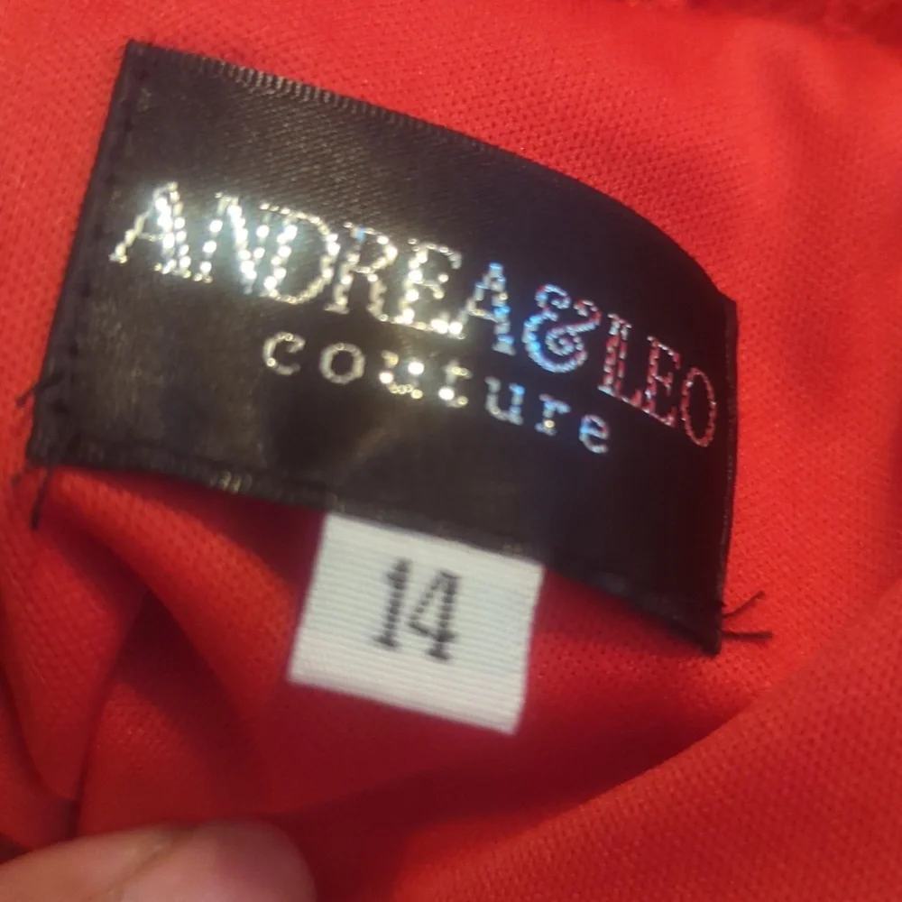 NWT Mermaid Gown With Tiered Ruffle Skirt by Andrea & Leo, Size 14 - Picture 10 of 12